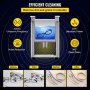 VEVOR 0,8L Ultralydsrensere Digital Varmer Timer til rengøring af smykker Rengøring Brille 35W rustfrit stål til kommerciel personlig hjemmebrug