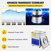 VEVOR Ultrasonic Cleaner 1.3L Ultrasonic Cleaning Device with Heater Timer 60W