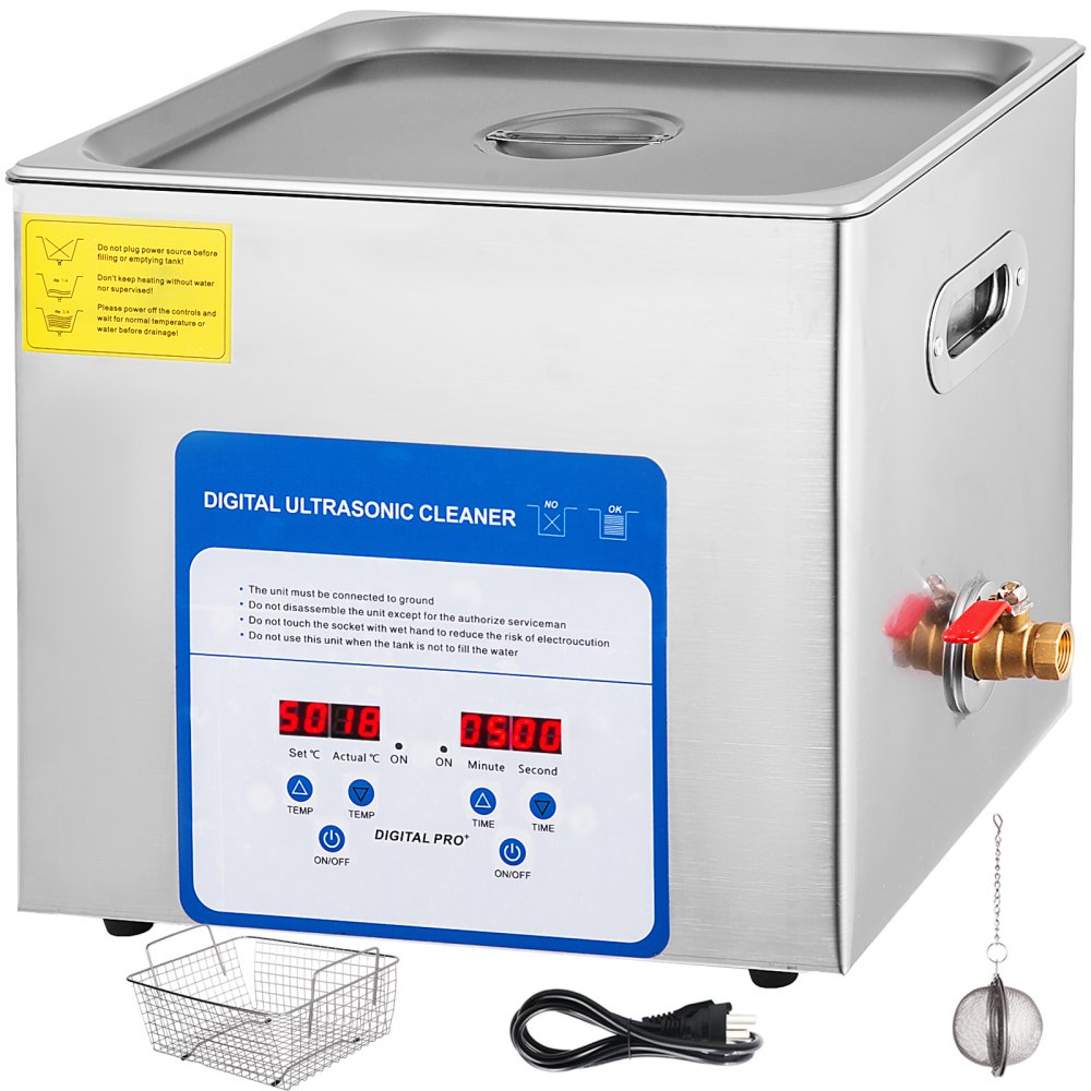 Industrial Grade Ultrasonic Cleaner 160 Watts 2.5 Liters with Heater for  Gun Parts Carb Jewelry Dental