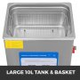 10l Ultrasonic Cleaner Stainless Steel Industry Heated Heater W/timer