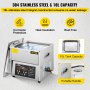 VEVOR Digital Ultrasonic Cleaner 10L Ultrasonic Cleaning Machine 50kHz 110V Sonic Cleaner Machine 304 Stainless Steel Ultrasonic Cleaner Machine with Heater & Timer for Cleaning Jewelry Glasses Watch