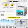 VEVOR 10L Ultrasonic Cleaner 640W Stainless Steel Knob Control w/ Heater & Timer