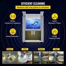 VEVOR 15L Upgraded Ultrasonic Cleaner (600W Heater,360W Ultrasonic) Professional Digital Lab Ultrasonic Parts Cleaner with Heater Timer for Glass Dental Instruments Cleaning