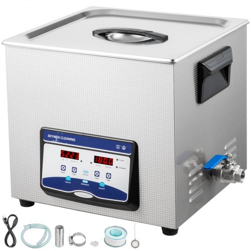 VEVOR Ultrasonic Cleaner 20L Jewelry Cleaning Ultrasonic Machine Digital Ultrasonic Parts Cleaner Heater Timer Jewelry Cleaning Kit Industrial Sonic Cleaner for Jewelry Watch Ring Dental Glass