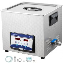 VEVOR Ultrasonic Cleaner 20L Smykkerensing Ultrasonic Machine Digital Ultrasonic Parts Cleaner Heater Timer Smykkerenssett Industrial Sonic Cleaner for smykker Klokker Ring Dental Glass