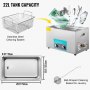 22l Ultrasonic Cleaner With Heater Timer Dentures 20-80℃ Water Drain