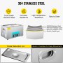 22l Knob Ultrasonic Cleaner Stainless Steel Industry Heated Heater W/timer