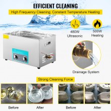 VEVOR 22L Ultrasonic Cleaner, 304 Stainless Steel Professional Knob Control, Ultrasonic Cleaner with Heater Timer for Jewelry Watch Glasses Circuit Board Dentures Small Parts Dental Instrument