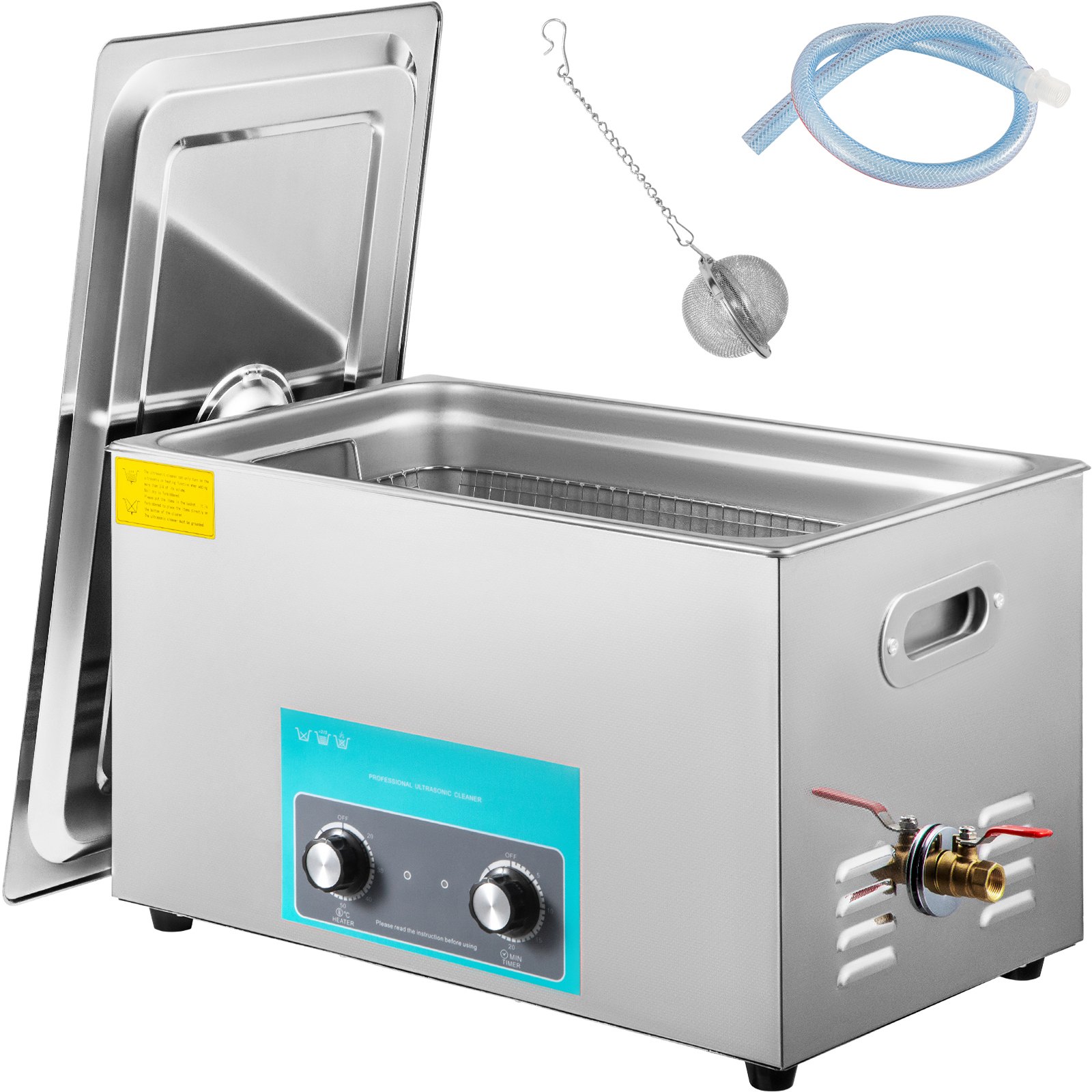 VEVOR 22L Ultrasonic Cleaner, 304 Stainless Steel Professional Knob Control, Ultrasonic Cleaner with Heater Timer for Jewelry Watch Glasses Circuit Board Dentures Small Parts Dental Instrument