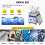 VEVOR Digital Ultrasonic Cleaner 2L Ultrasonic Cleaning Machine 40kHz Sonic Cleaner Machine 316 & 304 Inox Steel Ultrasonic Cleaner Machine with Heater & Timer for Cleaning Jewelry Glasses Watch