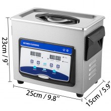 VEVOR Ultrasonic Cleaner 3.2L Semiwave Function 120W/60W Ultrasonic Power 100W Heating Power Upgraded Ultrasonic Cleaner for Jewelry Watch Glasses Small Parts