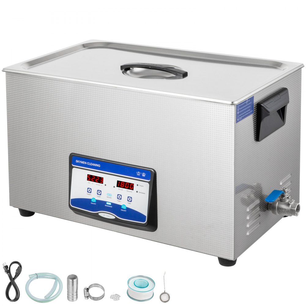 VEVOR Ultrasonic Cleaner 30L Smycken Cleaner Ultrasonic Cleaner Digital Ultrasonic Delar Cleaner Värmare Timer Smycken Rengöring Kit Industrial Sonic Cleaner för smycken Klocka Ring Tandglas