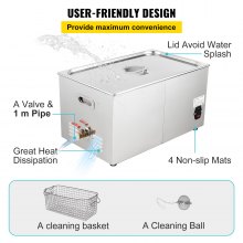 VEVOR 30L Ultrasonic Cleaner, 304 Stainless Steel Professional Knob Control, Ultrasonic Cleaner with Heater Timer for Jewelry Watch Glasses Circuit Board Dentures Small Parts Dental Instrument