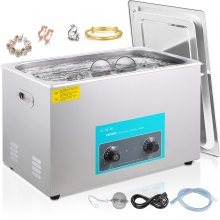 Ultrasonic Cleaner Heated Parts Cleaner 30L (1400 W, 10x60 W Transducers)  for Guns Carburetors Injectors Jewelry Dentures Large Capacity Use in