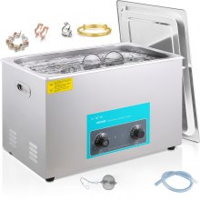 VEVOR 30L Ultrasonic Cleaner, 304 Stainless Steel Professional Knob Control, Ultrasonic Cleaner with Heater Timer for Jewelry Watch Glasses Circuit Board Dentures Small Parts Dental Instrument