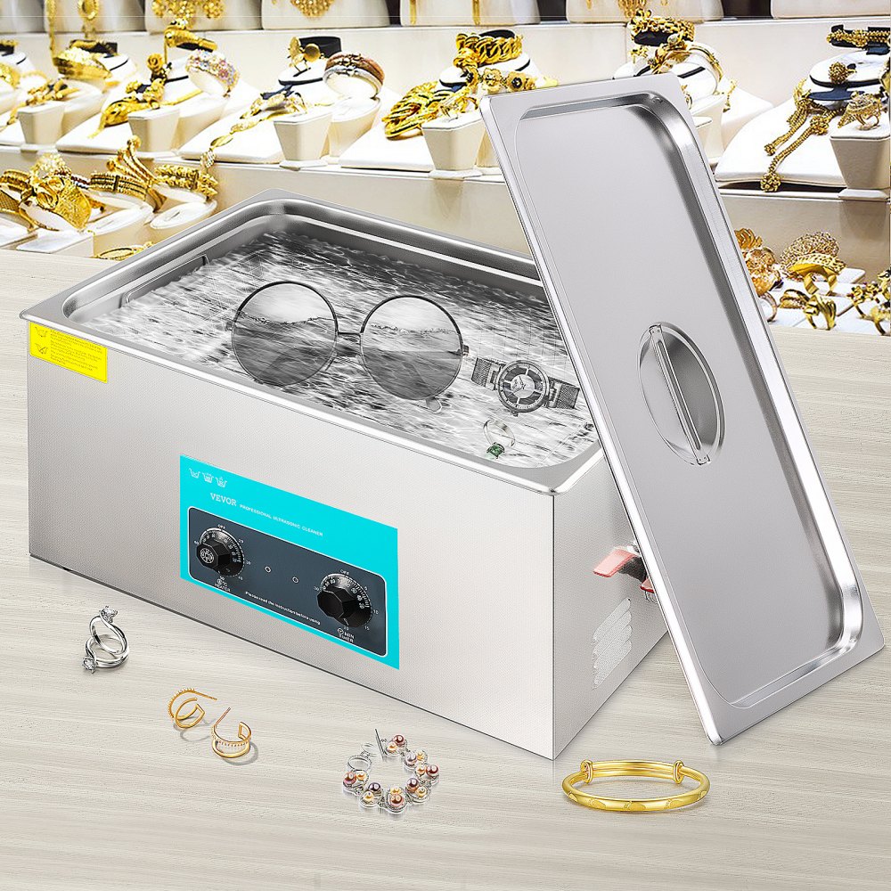 VEVOR Ultrasonic Cleaner 30L Ultrasonic Cleaning Machine Jewelry Glasses