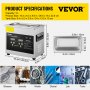 VEVOR Ultrasonic Cleaner 3L Ultrasonic Parts Cleaner 200W 40KHz Stainless Steel Ultrasonic Jewelry Cleaner with Digital Timer Heater for Jewelry Glasses Cleaning