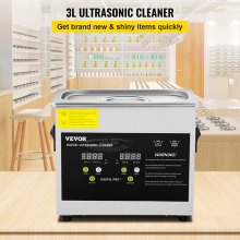 VEVOR 3L Digital Ultrasonic Cleaner Heater Timer Jewelry Eyeglasses Cleaning