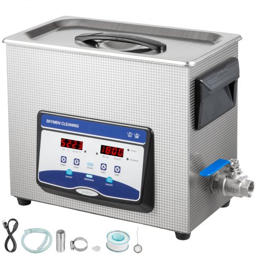 VEVOR Ultrasonic Cleaner 6.5L Jewelry Cleaning Ultrasonic Machine Digital Ultrasonic Parts Cleaner Heater Timer Jewelry Cleaning Kit Industrial Sonic Cleaner For Jewelry Watch Ring Dental Glass
