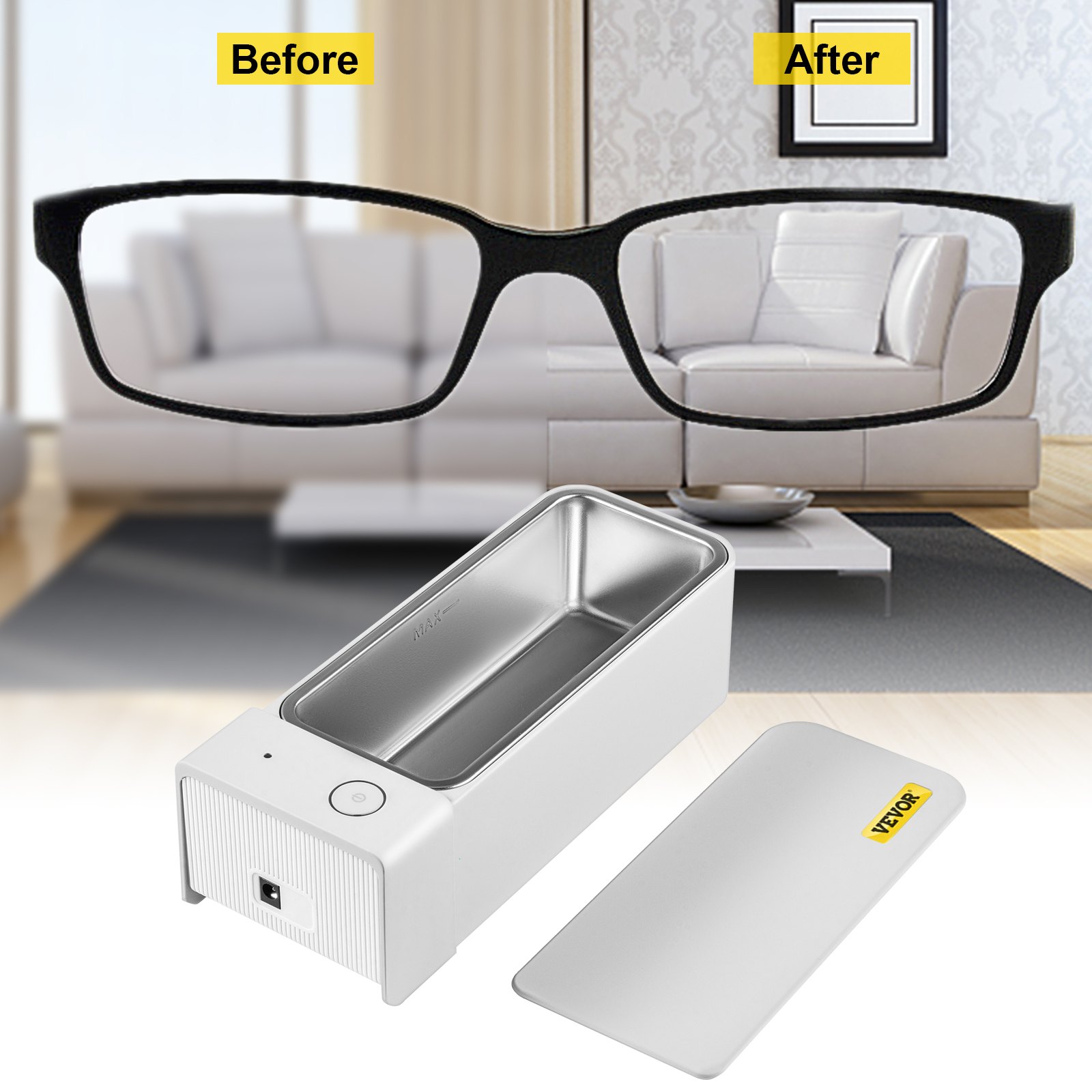 VEVOR Ultrasonic Cleaner 600ml MK-186 Jewelry Cleaner Clean Eye Glasses Dentures