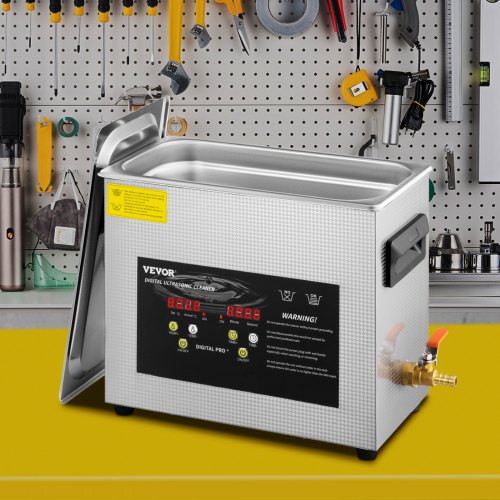 VEVOR 6L Upgraded Ultrasonic Cleaner (200W Heater,180W Ultrasonic) Professional Digital Lab Ultrasonic Parts Cleaner with Heater Timer for Jewelry Glasses Instruments Cleaning