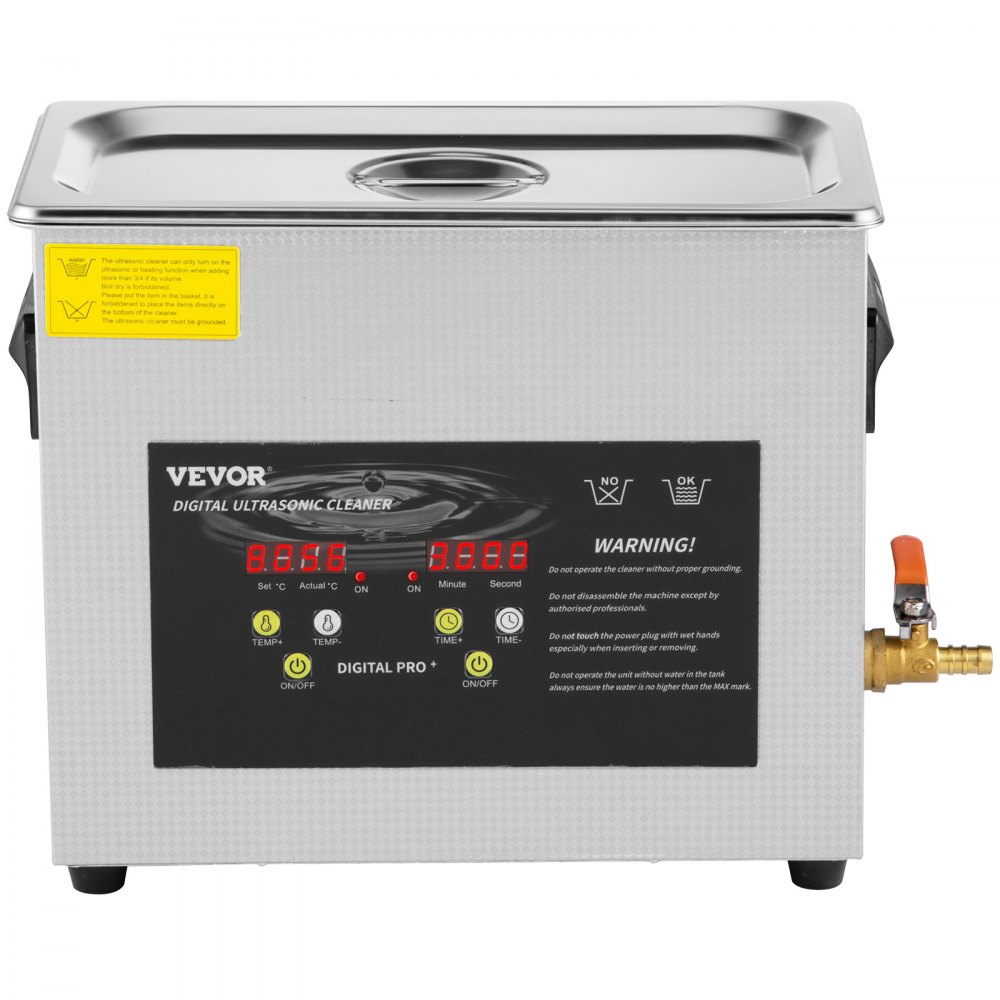 VEVOR 6L Upgraded Ultrasonic Cleaner (400W Heater,180W Ultrasonic) Professional Digital Lab Ultrasonic Parts Cleaner with Heater Timer for Jewelry Glasses Instruments Cleaning