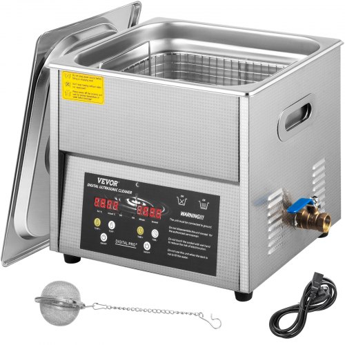 VEVOR Digital Ultrasonic Cleaner 6L Ultrasonic Cleaning Machine 50kHz 110V Sonic Cleaner Machine 304 Stainless Steel Ultrasonic Cleaner Machine with Heater & Timer for Cleaning Jewelry Glasses Watches