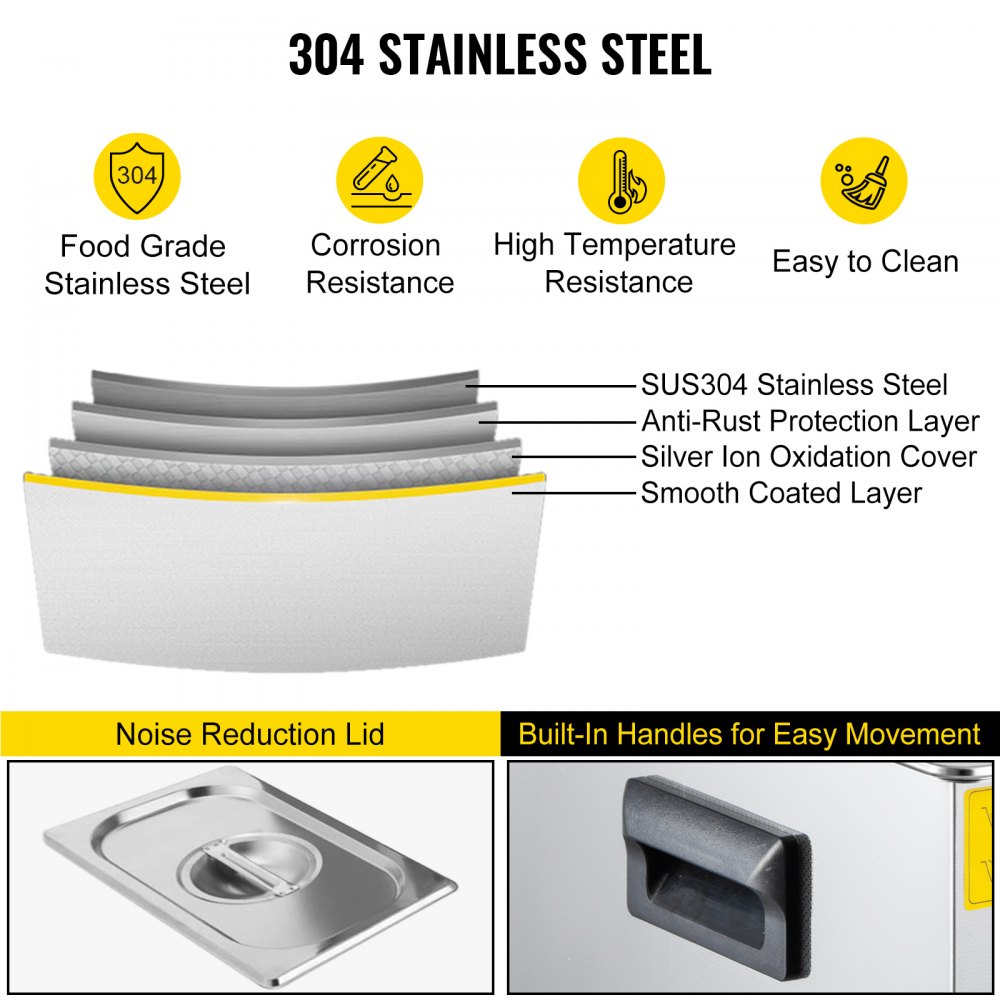 VEVOR 2L Ultrasonic Cleaner Cleaning Equipment Industry Heated W/ Timer Heater