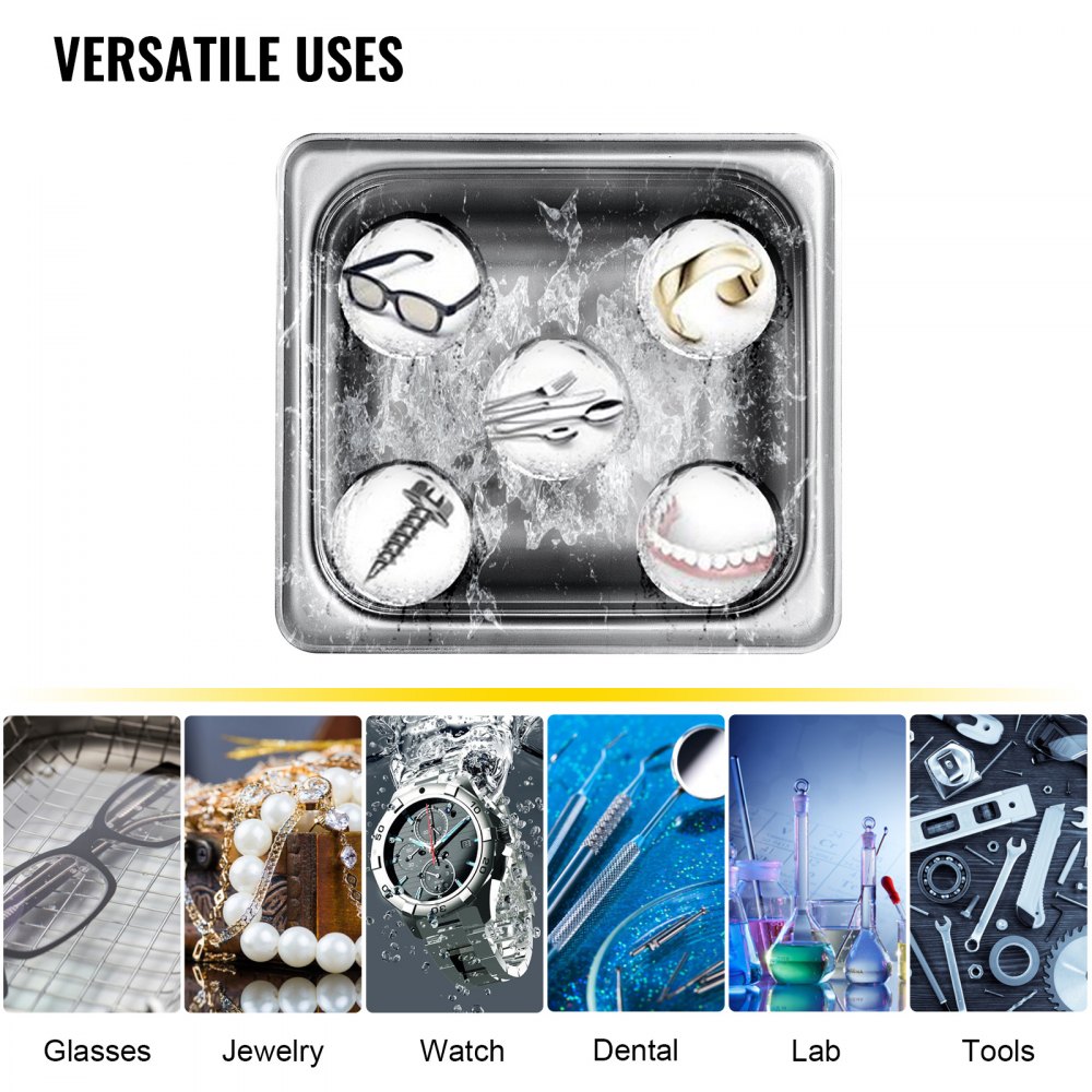 VEVOR 2L Ultrasonic Cleaner Cleaning Equipment Industry Heated W/ Timer Heater