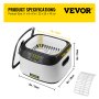 VEVOR Ultrasonic Machine, 1.2L Ultrasound Cleaner Machine, 40KHz Diamond Cleaner, 4 Buttons Jewelry Cleaner Machine, 70W Professional Ultrasonic Cleaner for Jewelry, Eyeglasses, Watches,  Coins, Rings