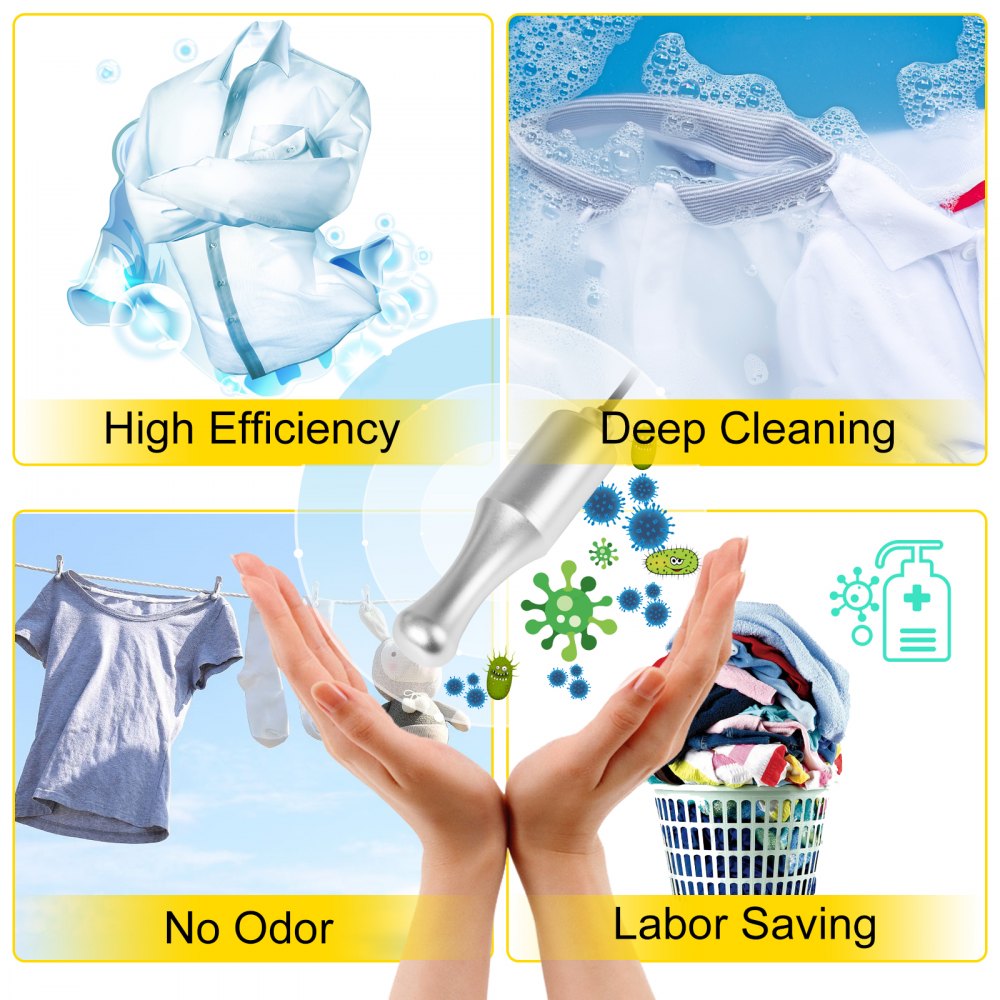 VEVOR Portable Mini Ultrasonic Soak Cleaner to Clean Vegetable Fruit and Clothes