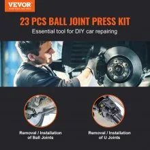 VEVOR Ball Joint Press Kit, 23 pcsTool Kit, C-press Ball joint Remove and Install Tools, for Most 2WD and 4WD Cars, Heavy Duty Ball Joint Repair Kit for Automotive Repairing