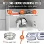 VEVOR roll top chafing dish with mirror finish, easy cleaning, storage, rust-resistant, food-grade ss201.