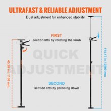 VEVOR Adjustable Support Pole, 2 Pcs 66 lbs Capacity 3rd Hand Support System, 45.2 in - 114.17 in Telescoping Support Pole, with Storage Bag, for Cabinet Jacks, Cargo Bars, Drywalls, Tire Jack
