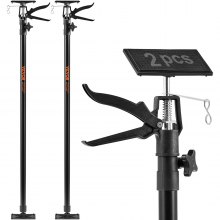 VEVOR Adjustable Support Pole, 2 Pcs 66 lbs Capacity 3rd Hand Support System, 45.2 in - 114.17 in Telescoping Support Pole, with Storage Bag, for Cabinet Jacks, Cargo Bars, Drywalls, Tire Jack