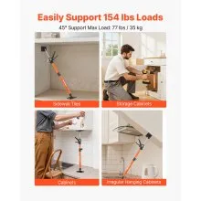 VEVOR Cabinet Jack Support Pole, 2-Pack, 54-155 cm Steel Telescopic Quick Support Rod, Adjustable 3rd Hand System up to 70 kg Capacity for Installing Cabinets, Lifting Drywall, Cargo Bars