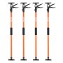 VEVOR Cabinet Jack Support Pole, 4-Pack, 116-290 cm Steel Telescopic Quick Support Rod, Adjustable 3rd Hand System up to 70 kg Capacity for Installing Cabinets, Lifting Drywall, Cargo Bars