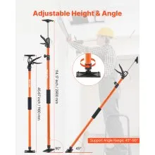 VEVOR Cabinet Jack Support Pole, 4-Pack, 116-290 cm Steel Telescopic Quick Support Rod, Adjustable 3rd Hand System up to 70 kg Capacity for Installing Cabinets, Lifting Drywall, Cargo Bars