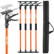 VEVOR Cabinet Jack Support Pole, 4-Pack, 116-290 cm Steel Telescopic Quick Support Rod, Adjustable 3rd Hand System up to 70 kg Capacity for Installing Cabinets, Lifting Drywall, Cargo Bars
