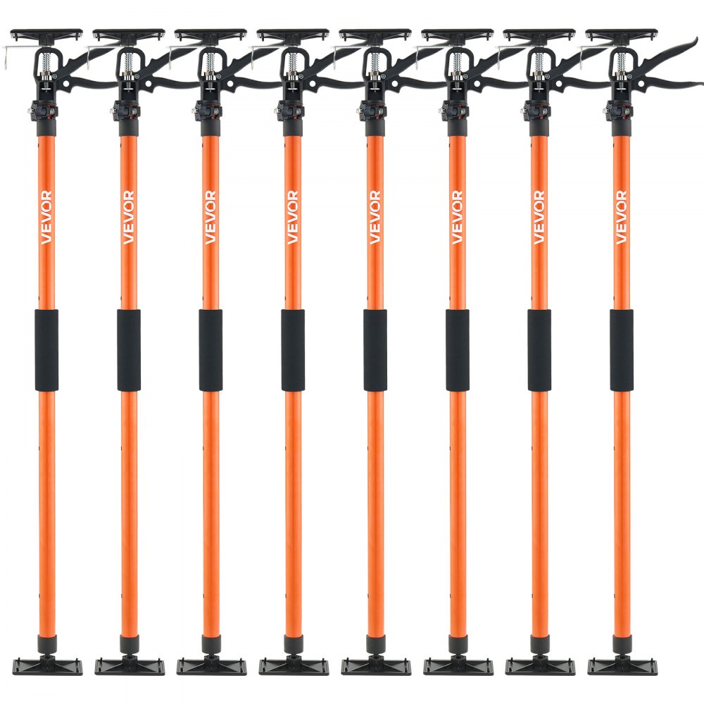 VEVOR Cabinet Jack Support Pole, 8-Pack, 116-290 cm Steel Telescopic Quick Support Rod, Adjustable 3rd Hand System up to 70 kg Capacity for Installing Cabinets, Lifting Drywall, Cargo Bars