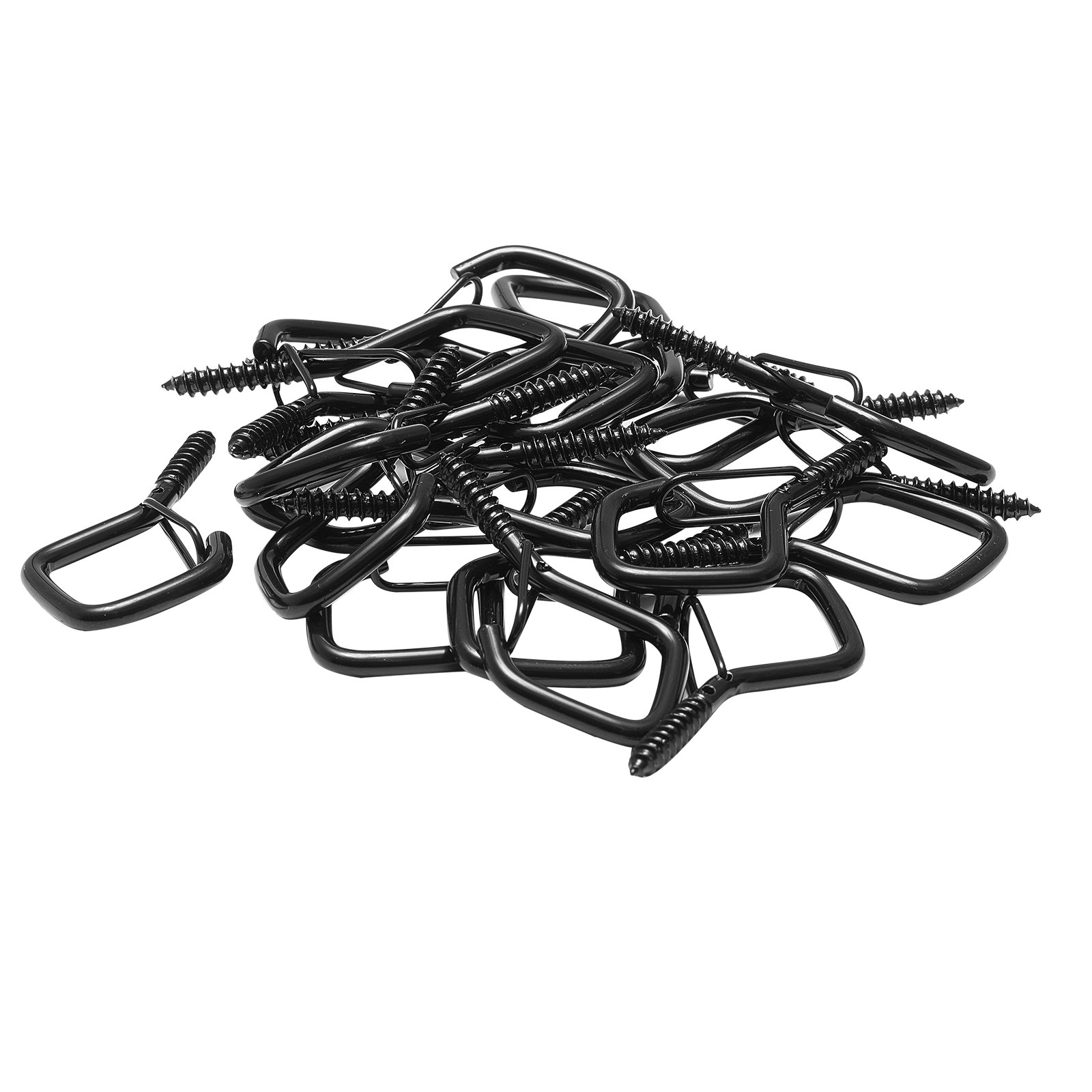 VEVOR 20 PCS Q-Hanger Hooks, 2.17 in Q Hanger String Light Hooks Outdoor, Heavy Duty Outdoor Screw Hooks with Security Buckle, for Hanging Outdoor String Lights, Christmas Lights, Cups, Decors (Black)