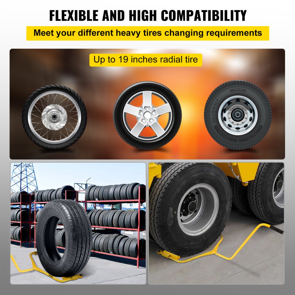 VEVOR Tire Dolly 450LBS Load Capacity Wheel Dolly Truck Tire Wheel Dolly Heavy Duty Cart Easy to Use Tire Lifting Tool