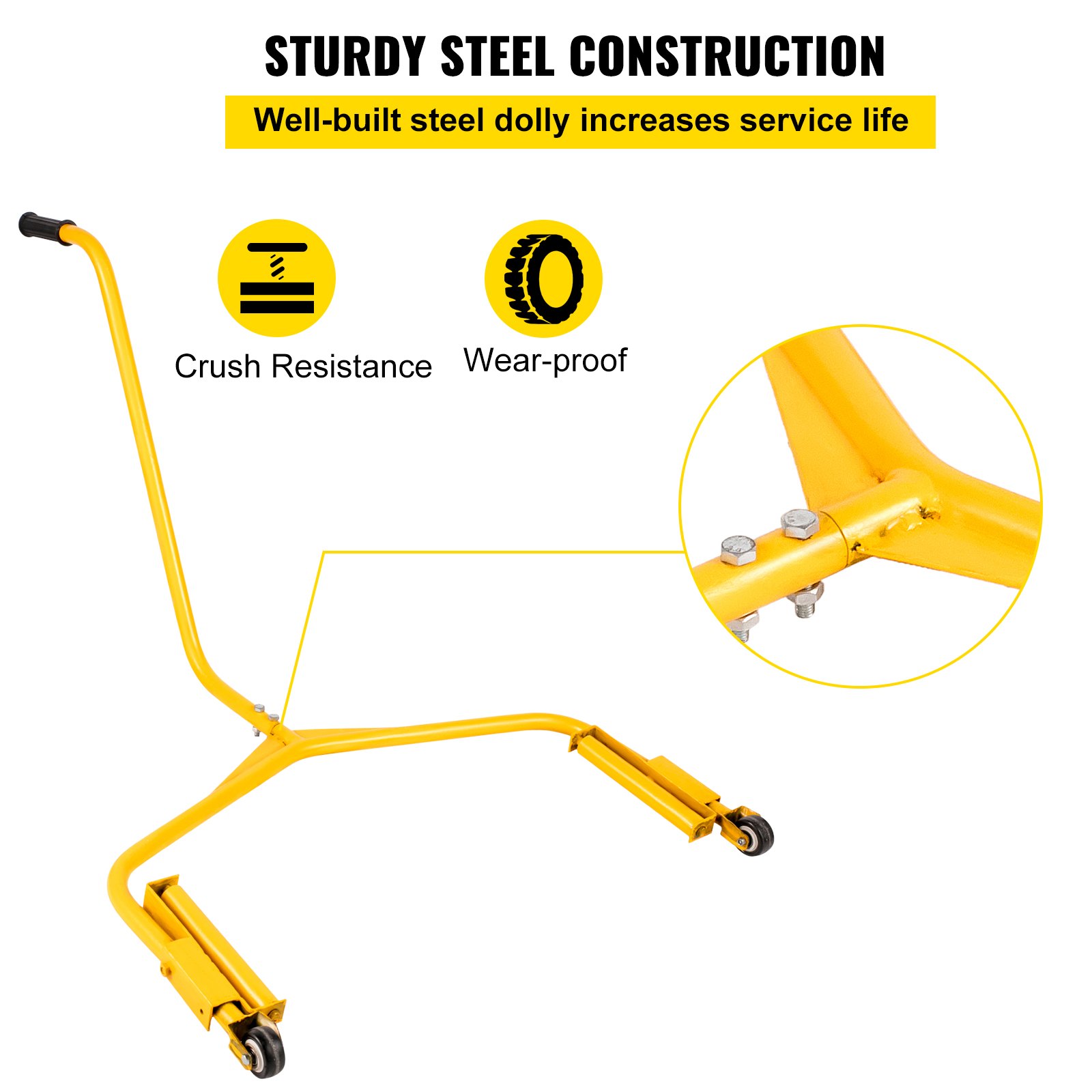 VEVOR Tire Dolly 450LBS Load Capacity Wheel Dolly Truck Tire Wheel Dolly Heavy Duty Cart Easy to Use Tire Lifting Tool