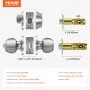 VEVOR Door Knob and Deadbolt Set, Satin Nickel Entry Door Knob and Single Cylinder Deadbolt Combo Pack, Fit for 1-3/8" to 1-3/4" Door Thickness, Door Lockset with Deadbolt for Entrance and Front Door