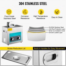 VEVOR Ultrasonic Vinyl Record Cleaner 6L 40kHz Vinyl Ultrasonic Cleaning Machine Knob Control Record Ultrasonic Cleaner 8 Records Vinyl Sonic Cleaner Stainless Steel Tank w/ Mechanical Heater & Timer