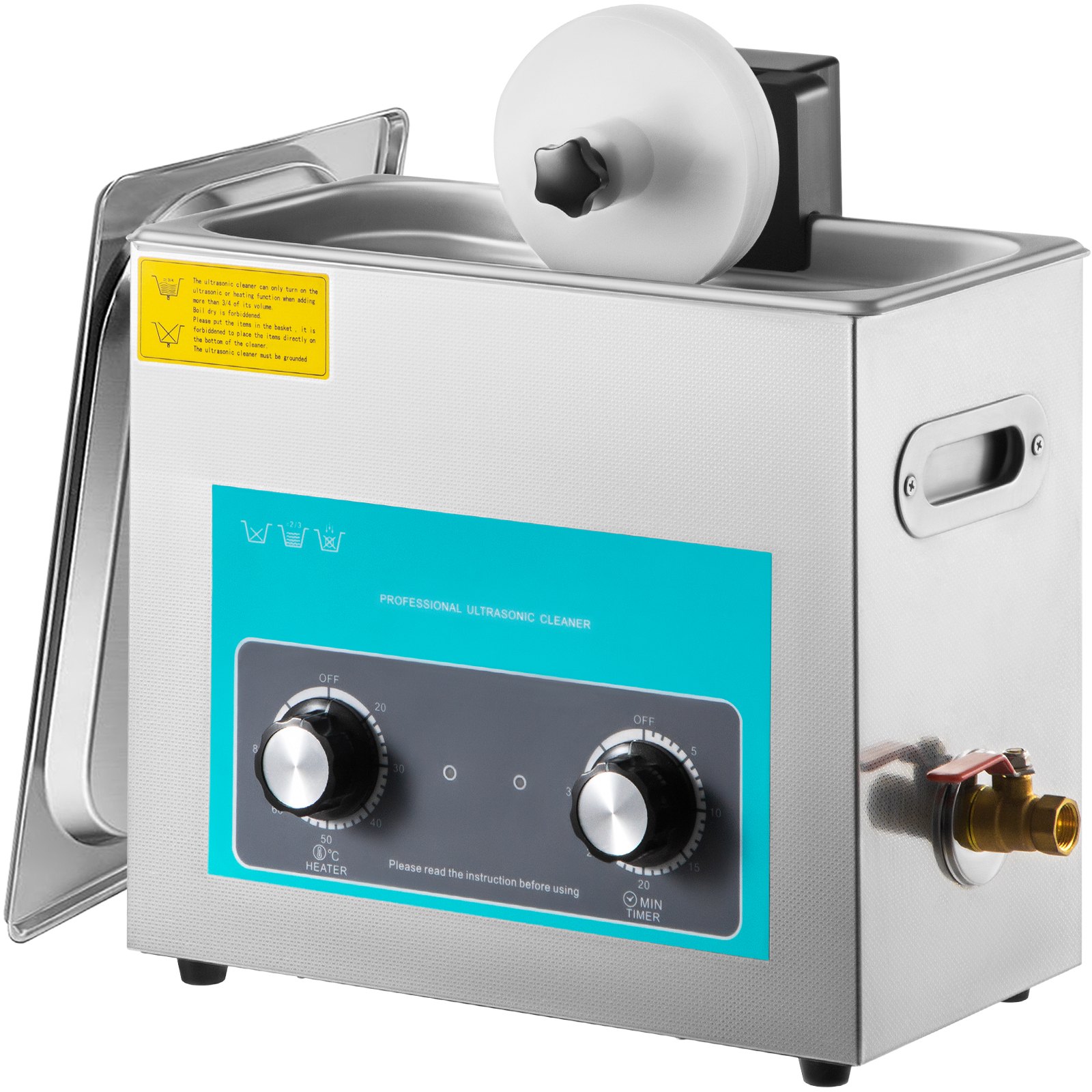 VEVOR Ultrasonic Vinyl Record Cleaner 6L 40kHz Vinyl Ultrasonic Cleaning Machine Knob Control Record Ultrasonic Cleaner 8 Records Vinyl Sonic Cleaner Stainless Steel Tank with Mechanical Heater & Time