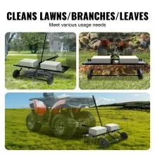VEVOR Tow Behind Dethatcher, 48-inch Tow Dethatcher with 24 Spring Steel Tines, Lawn Dethatcher Rake for ATV or Mower, Tow Behind Lawn Rake with Lift Handle for Garden Farm Grass