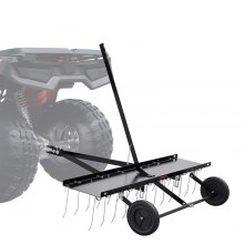 VEVOR Tow Behind Dethatcher, 1219mm Tow Dethatcher with 24 Spring Steel Tines, Lawn Dethatcher Rake for ATV or Mower, Tow Behind Lawn Rake with Lift Handle for Garden Farm Grass