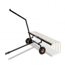 VEVOR Tow Behind Dethatcher, 60-inch Tow Dethatcher with 24 Steel Tines, Lawn Dethatcher Rake for ATV or Mower, Tow Behind Lawn Rake with Lift Handle for Leaves, Pine Needles, and Grass