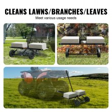 VEVOR Tow Behind Dethatcher, 1m Tow Dethatcher with 20 Spring Steel Tines, Lawn Dethatcher Rake for ATV or Mower, Tow Behind Lawn Rake with Lift Handle for Garden Farm Grass